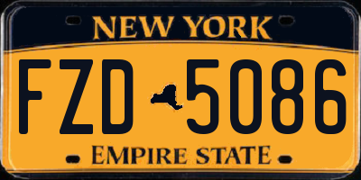 NY license plate FZD5086