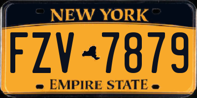 NY license plate FZV7879