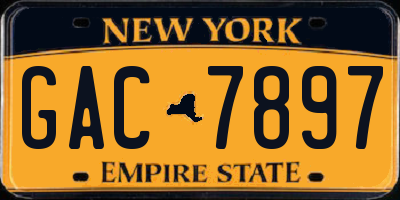 NY license plate GAC7897