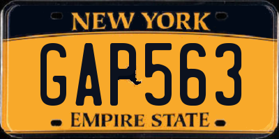 NY license plate GAP563