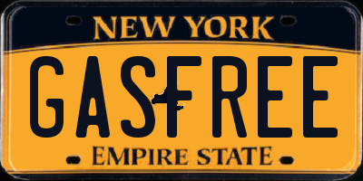 NY license plate GASFREE