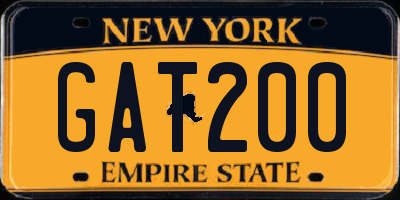 NY license plate GAT200