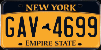 NY license plate GAV4699