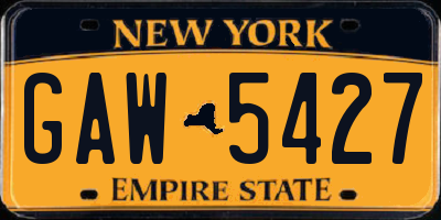 NY license plate GAW5427