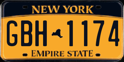 NY license plate GBH1174