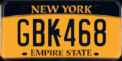 NY license plate GBK468