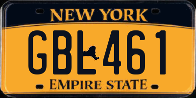 NY license plate GBL461