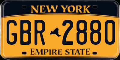 NY license plate GBR2880