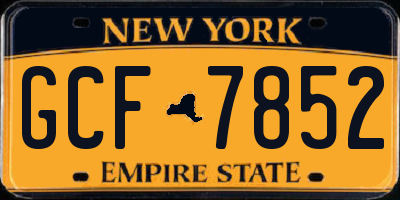 NY license plate GCF7852