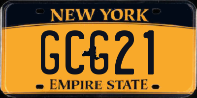 NY license plate GCG21