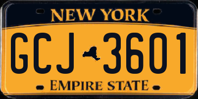 NY license plate GCJ3601