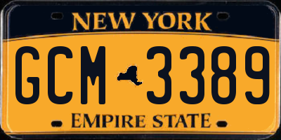 NY license plate GCM3389