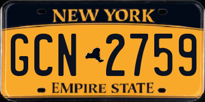 NY license plate GCN2759