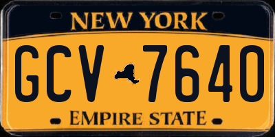 NY license plate GCV7640