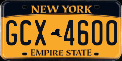 NY license plate GCX4600