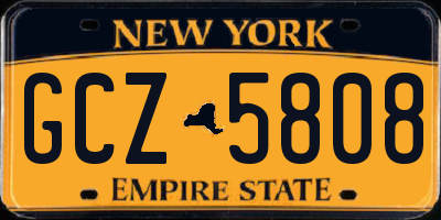 NY license plate GCZ5808