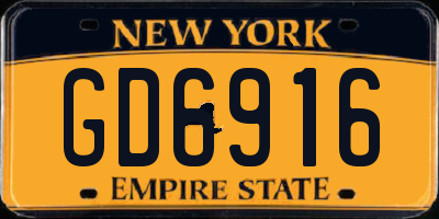 NY license plate GD6916