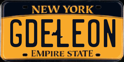 NY license plate GDELEON