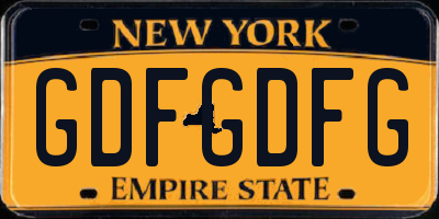 NY license plate GDFGDFG