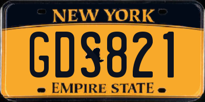 NY license plate GDS821