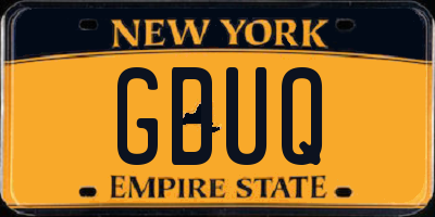 NY license plate GDUQ