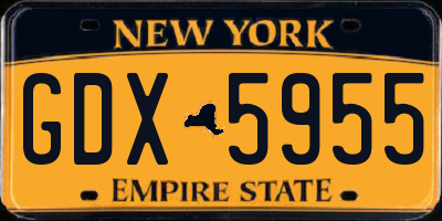 NY license plate GDX5955