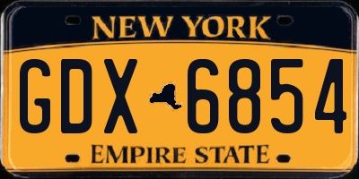 NY license plate GDX6854