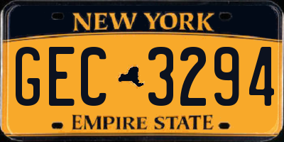 NY license plate GEC3294