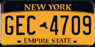 NY license plate GEC4709