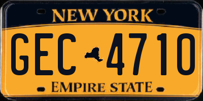 NY license plate GEC4710