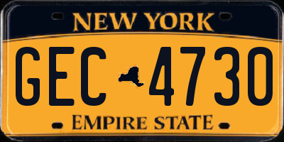 NY license plate GEC4730