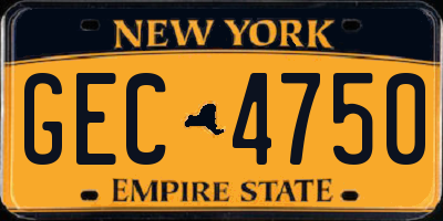 NY license plate GEC4750