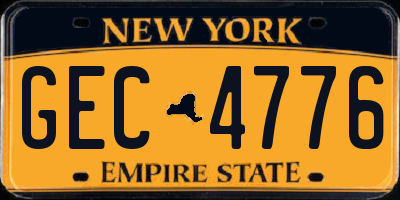 NY license plate GEC4776