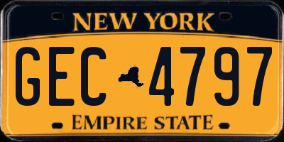 NY license plate GEC4797