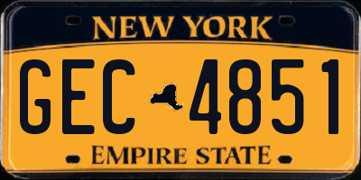 NY license plate GEC4851