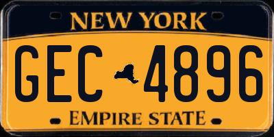 NY license plate GEC4896