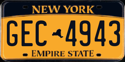 NY license plate GEC4943