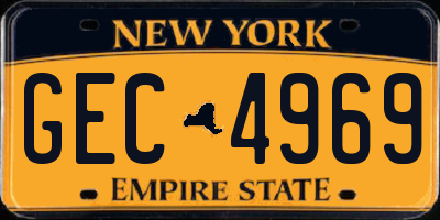 NY license plate GEC4969