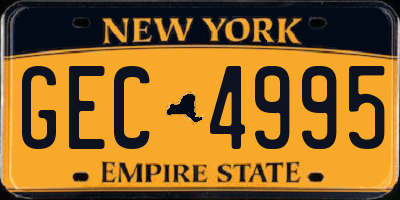 NY license plate GEC4995