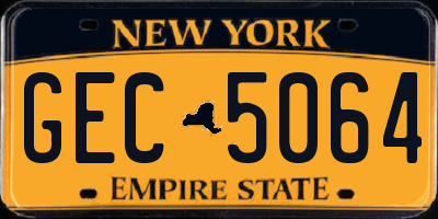 NY license plate GEC5064