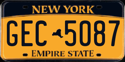 NY license plate GEC5087
