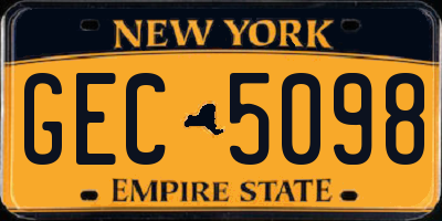 NY license plate GEC5098