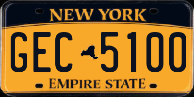 NY license plate GEC5100