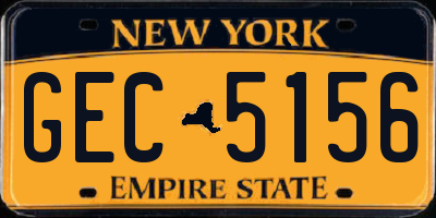 NY license plate GEC5156