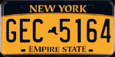 NY license plate GEC5164