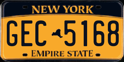 NY license plate GEC5168