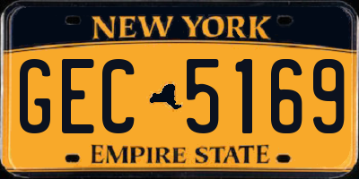 NY license plate GEC5169