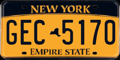 NY license plate GEC5170