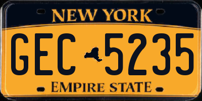 NY license plate GEC5235