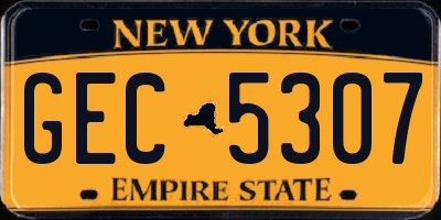 NY license plate GEC5307